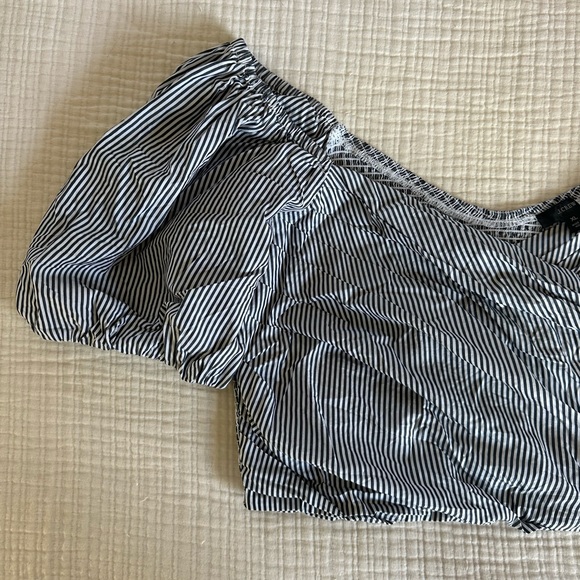 J. Crew Puff Sleeve Striped Cropped Top - Picture 5 of 12